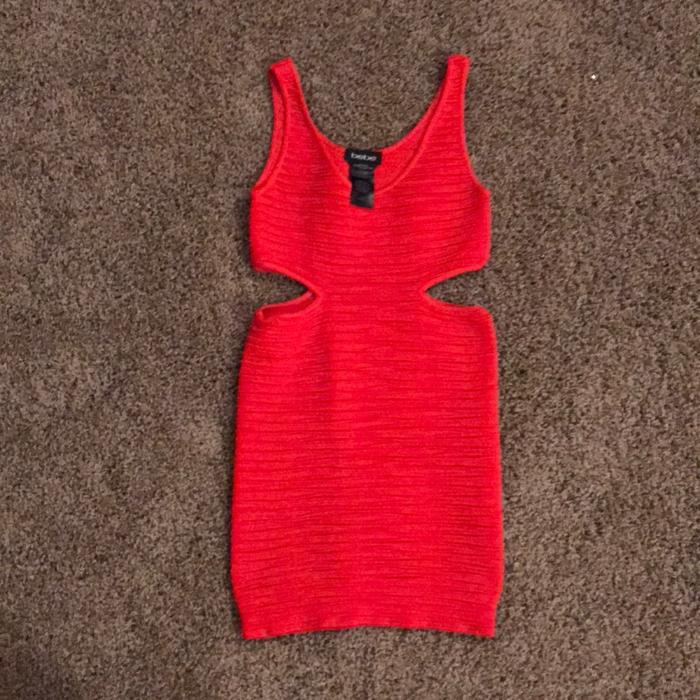 Bebe Red Cutout Dress - Picture 3 of 4
